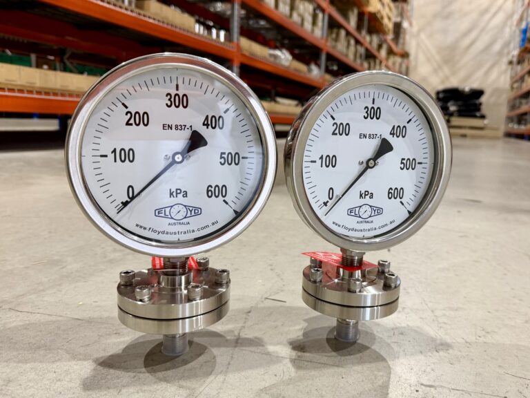 Fox Global supplies 100mm pressure gauges with diaphragm seals for mine tailings applications. Fast, reliable, Australian owned. Call 1300 852 795.